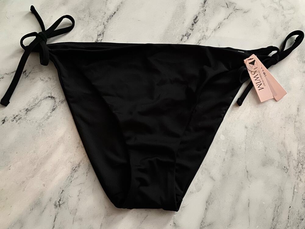 Victoria's Secret Swim Bikini Bottom Black Side Tie Cheeky XXL 2XL